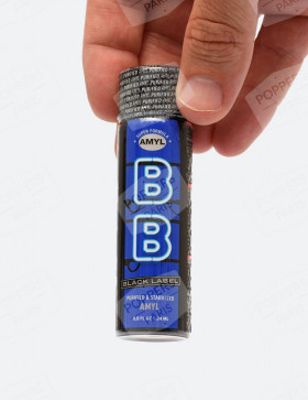 Présentation du Poppers BB Amyl Black Label 24 ml (Bouteille longue)