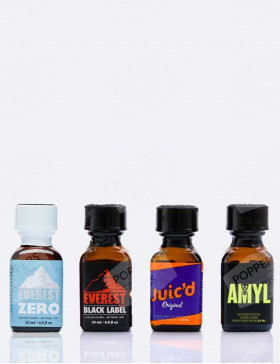 Pack trendy 4 poppers incontournables en 24 ml