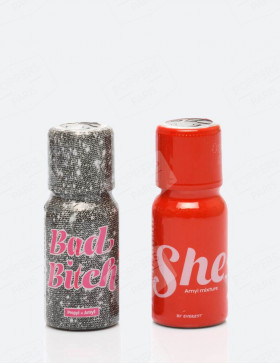 Pack Girly poppers : bad bitch 15 ml et She 15 ml
