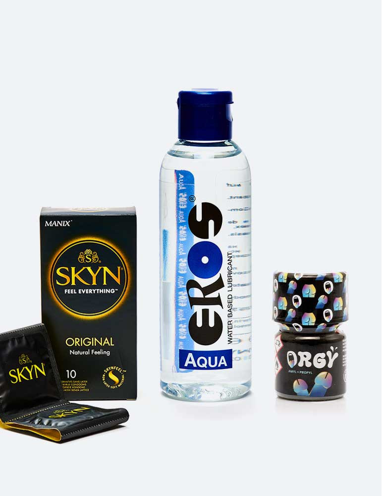 Pack Sex Friends : Poppers + lubrifiant + préservatifs Pack Sex Friends : Poppers + lubrifiant + préservatifs