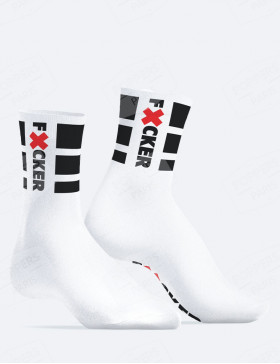 Chaussettes "Fucker" blanches - SneakXX