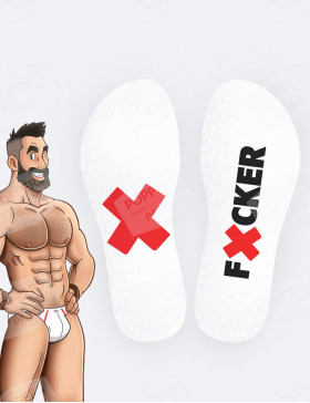Chaussette blanche Fucker pour les fétichistes des pieds
