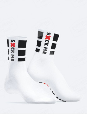 Chaussette blanc "Suck me" - SneakXX