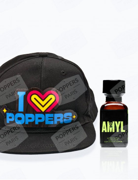 Pack casquette LED et poppers Amyl 24 ml pour soirées festives