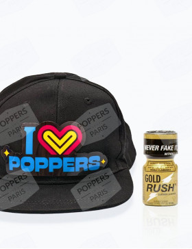 Pack Casquette LED "I LOVE POPPERS" + Rush Gold 10ml