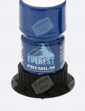 Support avec poppers everest premium pour éviter que le poppers ne bascule