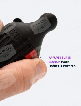 Bouchon inhalateur avec bouton poussoir pour inhaler les vapeurs de poppers