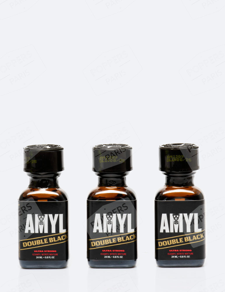 Pack 3 poppers Amyl Double Black 24 ml