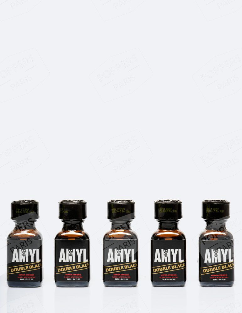 Pack poppers Amyl Double Black 24ml x 5