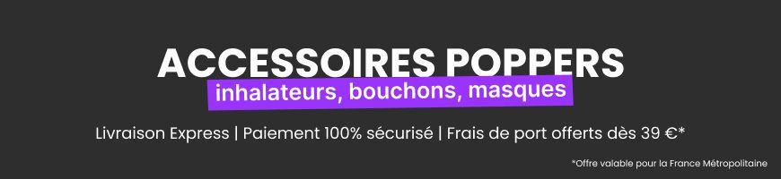 Accessoires Poppers : Masques, Bouchons, Inhalateurs | Poppers Paris