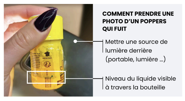 photo du poppers avec fuite